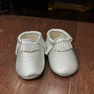 Stylish Silver Moccasins for Kids